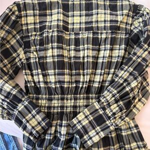 Ganni smocked blouse